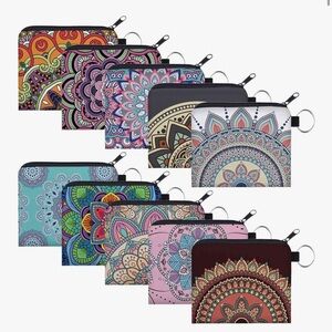 Set of 10 coin purses with zipper